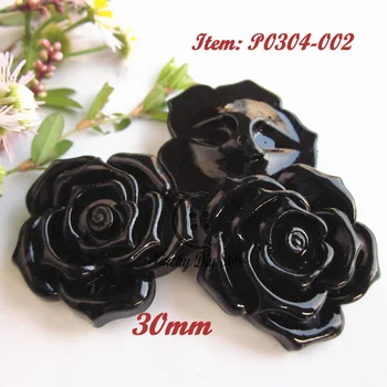 50pcs 30mm trandafirul negru butoane accesorii decorative catarame corasage haină de blană butoane de cusut en-gros de materiale