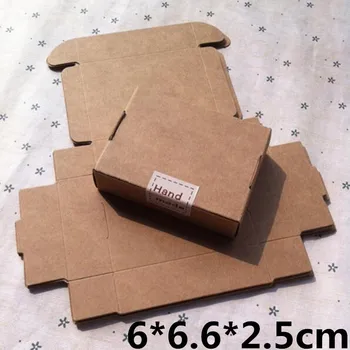 50pcs 6*6.6*2.5 cm Bucurie săpun hârtie cadou pacakging cutie , hârtie kraft maro cutie cadou ,bomboane de nunta ambarcațiuni cutie de hârtie