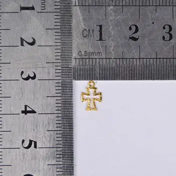 50pcs Argint Placat cu Gol Cruce Farmece Pandantive pentru a Face Bijuterii Manual DIY Meșteșug 8x9mm