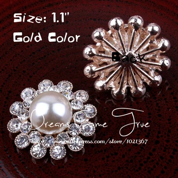 50pcs/lot 28MM 2Colors de Flori în Formă de Butoane Perla Pentru Înfrumusețarea Decorativ Clar Stras Butonul Pentru Tiara/Copil Pălării