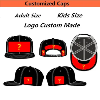 50pcs/lot Personalizate Șapcă de Baseball Hat Acril 3D Broderie 6 Panouri Snapback Bărbați Adulți Femei Copii Echipa Pălării Transport Gratuit