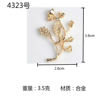 50pcs/lot Stil de Moda de Culoare de Aur de Ramură de Flori Farmece Pandantive Bijuterii DIY Constatările Accesorii de Nunta Pandantiv