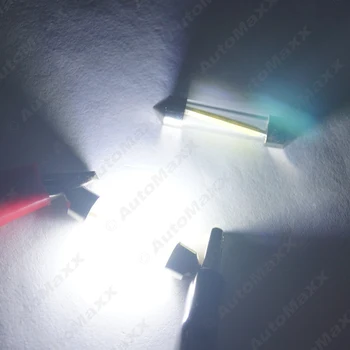 50PCS Masina Alba de Interior Lentile de Sticlă Cazul C5W Festoon Dom COB 12 Chips-uri de Lumină LED 31/36/39/41mm Lectură Lumina DC12V#J-2720