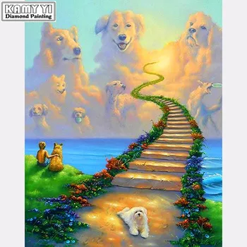 5D DIY Full Diamond Pictura Scara Câine 3D Broderie Cusatura Cruce Mozaic Pictura Decor Acasă Cadou