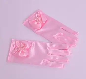 5pair/lot Copilul arc mănuși albe, roz fată ziua de nastere partid purtați mănuși Copil imitație Mănuși Anyongzu Fete pentru Copii