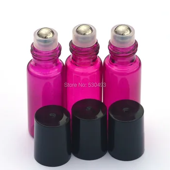5pcs Fierbinte 5ml Gol Parfum Roll Sticle de Ulei Esential de unică folosință, Sticle cu Role cu Bile de Metal a Crescut de sticla