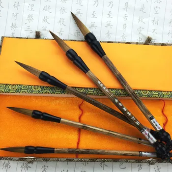 5pcs/lot caligrafie Chineză perie stilou set nevăstuică păr scris perie stilou cu cerneală pictura mediu script-ul regulat perie cutie cadou set