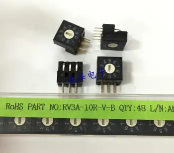 5PCS/LOT Taiwan BAIE rotund RV3A-10R-V-B cadran rotativ cod comutator 0-9/10 pic 1248C pozitive cod 3:3
