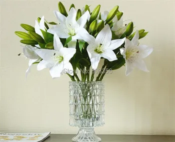 5pcs Real Atinge Lily Artificiale Crini 1 Cap de Floare 2 muguri pentru Petrecerea de Nunta Aranjament Floral Parte Flori Decorative
