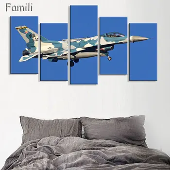 5Pieces/set Neînrămate HD Tipărite Avioane de luptă Imagine de Perete de Arta Canvas Print Decor Poster Canvas Moderne de Pictură în Ulei