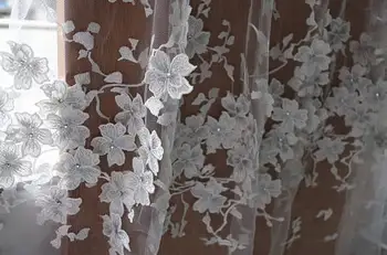 5yards 3D dantela tesatura cu flori, mireasa dantela tesatura, dantela albastru tesatura pentru haute couture rochie, plasă tesatura dantelă flori 3D