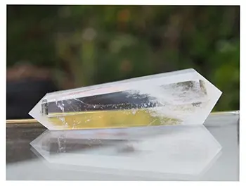 6 fețe de Prismă Stil Clar Naturale Cristal de Cuarț Dublu Reziliat Punctul 2 1/2 Inch Bagheta