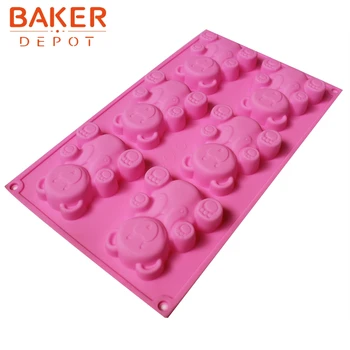 6 grile urs-boy DIY silicon tort mucegai budinci de panificație cookie-uri de copt matrite CDSM-066