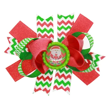 6 inch 5 buc/lot de Crăciun Panglică Grosgrain Căptușite Clipuri Barrette Păr Arc Bowknot Pălării Copii Fete Accesorii de Par