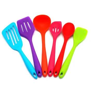 6-Piese Set de bucătărie,Noua creatie colorate, ustensile de bucătărie,FDA alimente grad silicon ustensile de bucătărie, non stick silicon ustensile de bucătărie