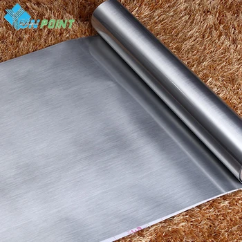 60cmX5m rezistent la apa de Argint Perie Sclipici PVC Autocolante de Perete de Vinil Metalice Decorative Film Auto-adeziv Tapet pentru Decor Acasă