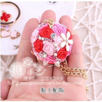 60PCS 1,5 CM rose floare panglică manual DIY Pentru Cheie Lanț Haine rochii de Nunta de Decorare accesorii de Par Flori Tesatura