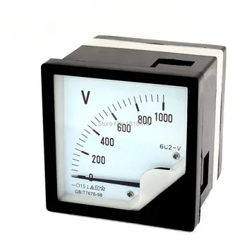 6C2-1000V DC 0-1000V 1.5 Precizie Panou Voltmetru Analogic de Tensiune Indicator Contor de măsurare directă 80*80mm