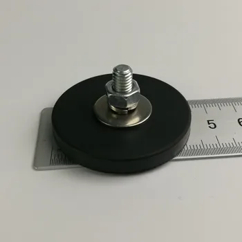 6pcs D43mm magnet neodim oala cu cauciuc acoperite și M6 filet exterior lumina de lucru dispozitiv camera magnetic de bază de montaj