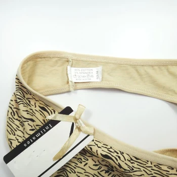 6pcs/lot M L XL Femei din Bumbac Sexy G-String Leopard de Imprimare de Moda Chilotii Tanga Femei Slip Tanga cu Talie Joasa Lenjerie