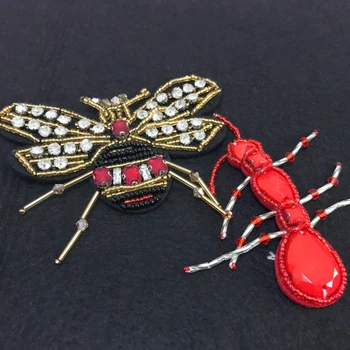6piese/lot de Moda de mână cu margele insecte patch-uri de Îmbrăcăminte sac de bijuterii DIY accesorii scorpion albine spider ant RS4