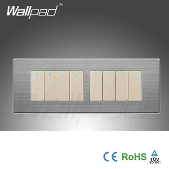 8 Banda 2 Mod De Vânzare Fierbinte China Producător Wallpad Buton One-Click Pe Partea De Lux Întrerupător De Lumină