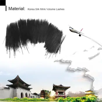 8 Tăvi/Mulțime de Mătase Moale Coreea de Extensie a Genelor Naturale Negru Individuale Manual Genelor,3D Volumul de Lovituri de bici Coreea de Nurca Geană