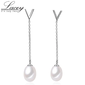 925 de Argint Picătură Cercei Perle pentru Femei ,Moda Lung Natural Pearl Cercei Bijuterii Fine ,de apă Dulce Pearl Bijuterii