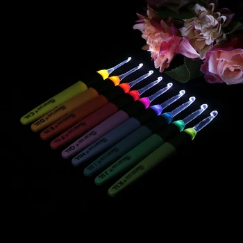 9Pcs/Set LED-uri de Lumină de Până cârlig de Croșetat de Tricotat Ace Cârlige țese Cusut Instrument