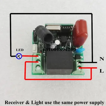 AC220V Mini Releu Receptor NO COM NC Normal Deschis Închis RF Valoarea de Comutare Wireless Lumina Lampa LED Întrerupător la Distanță 315/433 RXTX