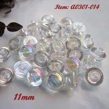Acrilice butoane 144pcs 11mm / 10mm Alb Transparent AB culori acrilice ciuperci nasturi imitatie de cristal butoane