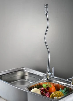Alamă Apă Rece Robinet de Bucătărie robinet Cromat Flexibil Cioc torneira tradițională de Transport Gratuit