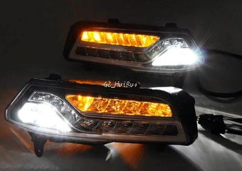 Alb+Galben semnalizare LED DRL Lumini de Avertizare Lumina lămpii de Ceață pentru VW Volkswagen Polo