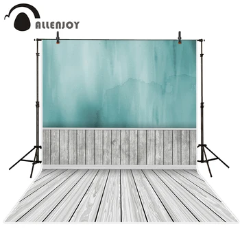Allenjoy fotografice de fundal podea din lemn ocean blue fade waterlogging Interior vinil fundaluri pentru fotografie studio foto