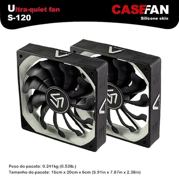ALSEYE 120mm Fan Cooler pentru Calculator (2piese) 1200rpm dar 3pin 12v Silențioasă Ventilator de Răcire pentru CPU Cooler / Jocuri de noroc caz / Apa rece