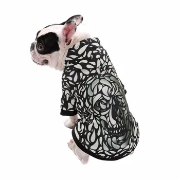 Animale de companie Haine de Moda de Iarnă Realiste 3d Imprimate Gotic Craniu Pulover Respirabil Chien Sacou Haina Cald Câine Hanorac animal de Companie Tricou