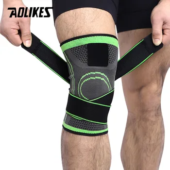 AOLIKES 1BUC 3D Țesut de Presurizare Bretele Genunchi Baschet, Drumeții, Ciclism Genunchiul de Sprijin Profesional de Protecție Sport Genunchi Pad