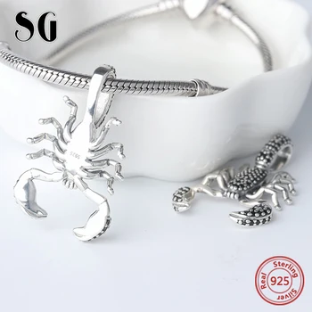 Argint Galaxy Argint 925 Vintage Scorpion Pandantiv Margele Pentru Femei Fit Original Pandora Farmecul Brățară Moda Bijuterii