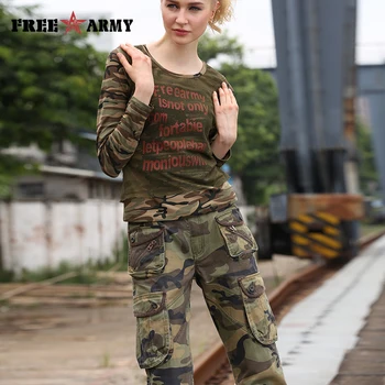 Armata liberă pentru Femei Brand Pantaloni de Camuflaj Buzunare Bumbac Liber Casual de Lungime Completă de Marfă Femei Pantaloni de Iarnă Exterior Purta GK-918