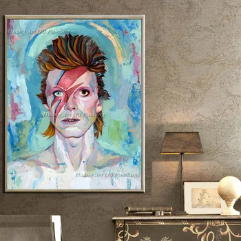Artist De Top Pictate Manual De Înaltă Calitate David Bowie Portrete Pictura In Ulei Pictura Pe Perete Albastru Tablouri Decor Acasă Caracter De Artă