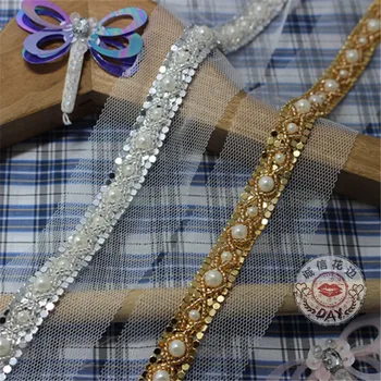 Aur argint accesorii din dantela Perle serie Pulover guler de dantelă decorare diy accesorii unghii șirag de mărgele cravate dantelă asieta