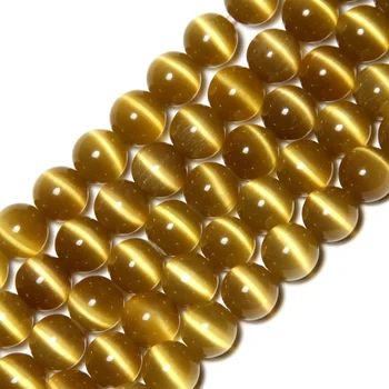 Aur galben cristal de ochi de pisica margele DIY margele spacer pentru a face bijuterii pentru a face brățări strrand 15