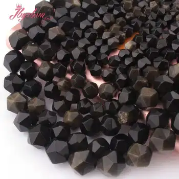 Aur Obsidian Fațete Margele din Piatra Naturala Pentru Colier Brățară Bijuterii DIY Face o Șuviță de 15