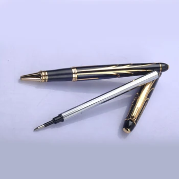 Aurul negru Clip Rollerball Pen Ducele de Cerneală Neagră Mediu Umple Bine Scris, Pix de Lux Cadou de Afaceri Pixuri cu Un Stilou Cutie