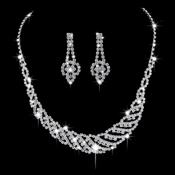 Austria Cristal de Mireasa Seturi de Bijuterii Pandantiv Colier Frunze de Forma Cravată Colier Cercei Bijuterii de Nunta pentru Femei 2017