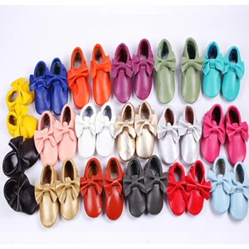 Autentice din Piele de Copil Mocasini New19 culori franjuri moi fetita arc pantofi Prima Walker Chaussure nou-pantofi pentru băieți, încălțăminte