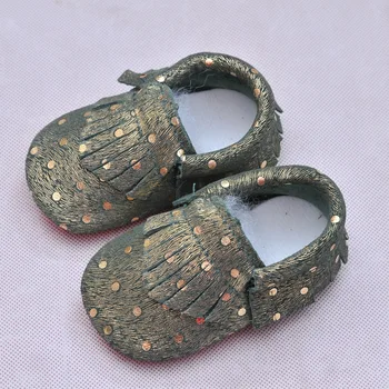 Autentice din Piele de Prima Pietoni de Aur dot Baby pantofi Franjuri Copilul mocasini Pantofi Baieti transport Gratuit