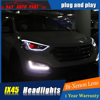 Auto.Pro Styling Auto pentru Hyundai IX45 Faruri LED Noul SantaFe Faruri DRL Lentilă Fascicul Dublu H7 HID Xenon bi xenon obiectiv