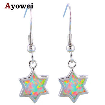 Ayowei Trendy Cinci Stele Prețioase Roșu Opal Silver Top Vinde Moda Bijuterii Cercei Picătură OES666A pentru Femei Cadouri