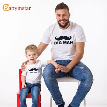 Babyinstar 2017 Nou Tatăl Copilului Haine de Vara cu Maneci Scurte din Bumbac tricou Outwear Familie de Moda Haine de Potrivire